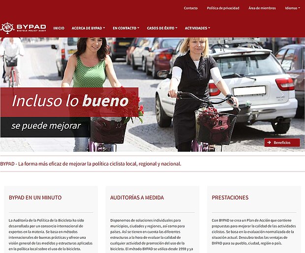 Spanische Sprachversion der BYPAD Website (© BYPAD)